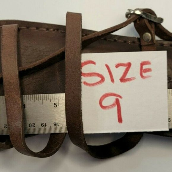 NEW JESUS - 02 SANDALS NO HEEL STRAP UNISEX HANDMADE LEATHER BLACK NEW - Picture 6 of 8